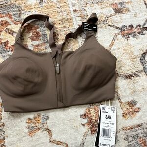 adidas Brown Front-Zip High Support Sports Bra
